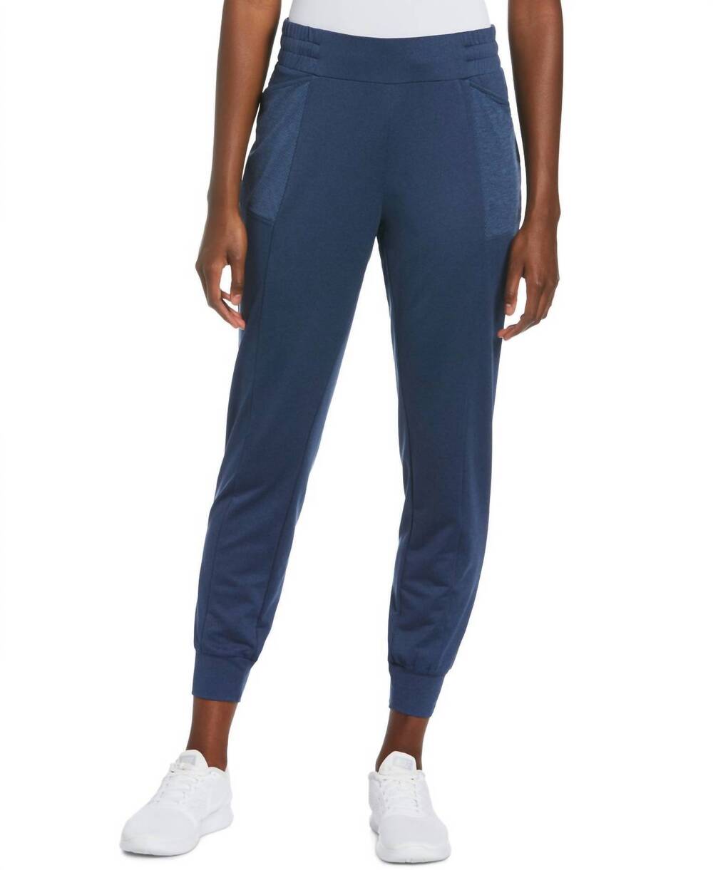 NEW PGA TOUR women's activewear drawstring jogger pants in peacoat fjord heather